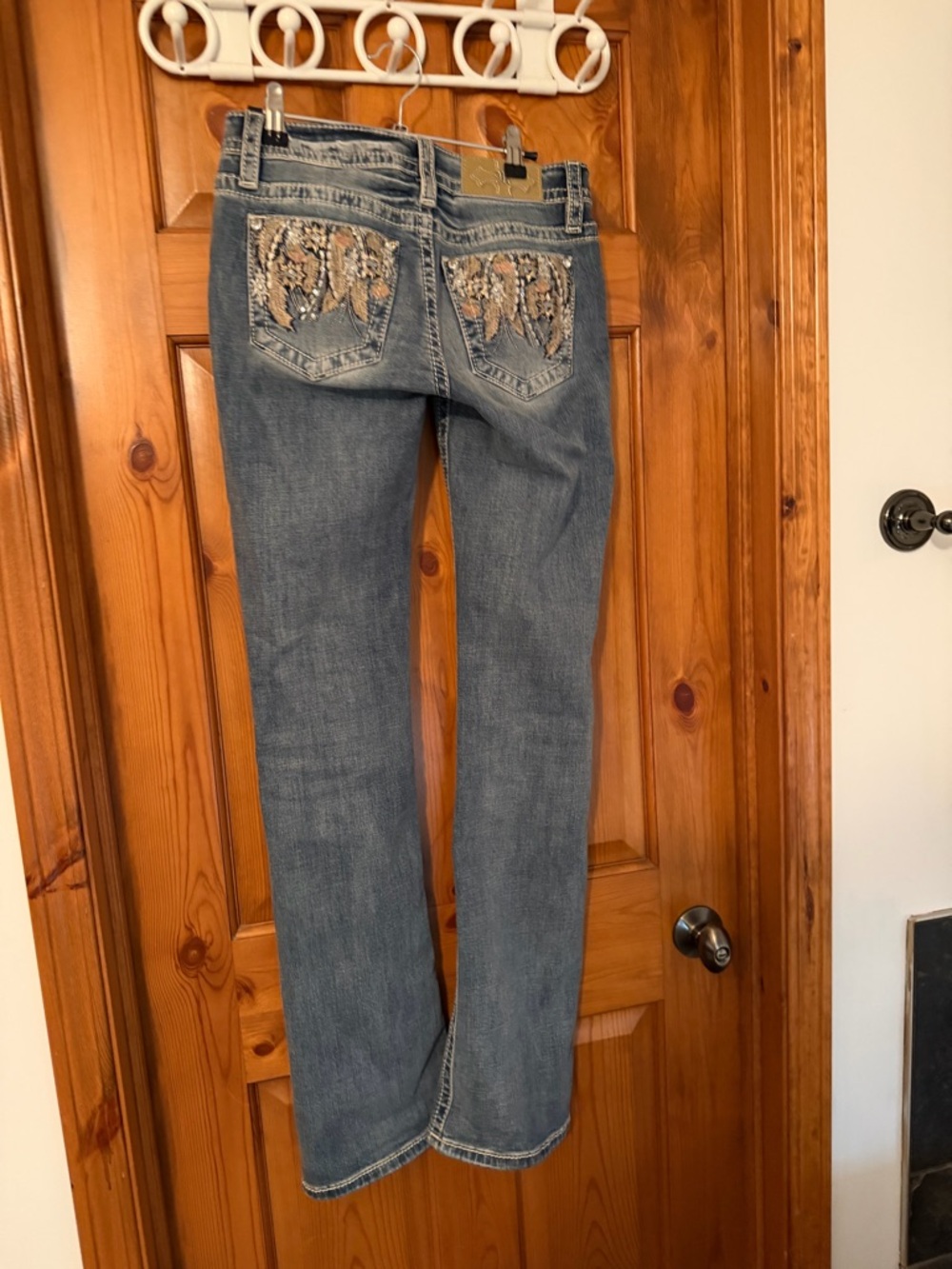 Miss Me Light Blue Bootcut Jeans with Embellished Back Pockets